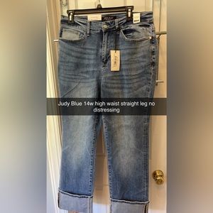 NWT Women's Judy Blue 14W High Waist Straight Leg No Distressing